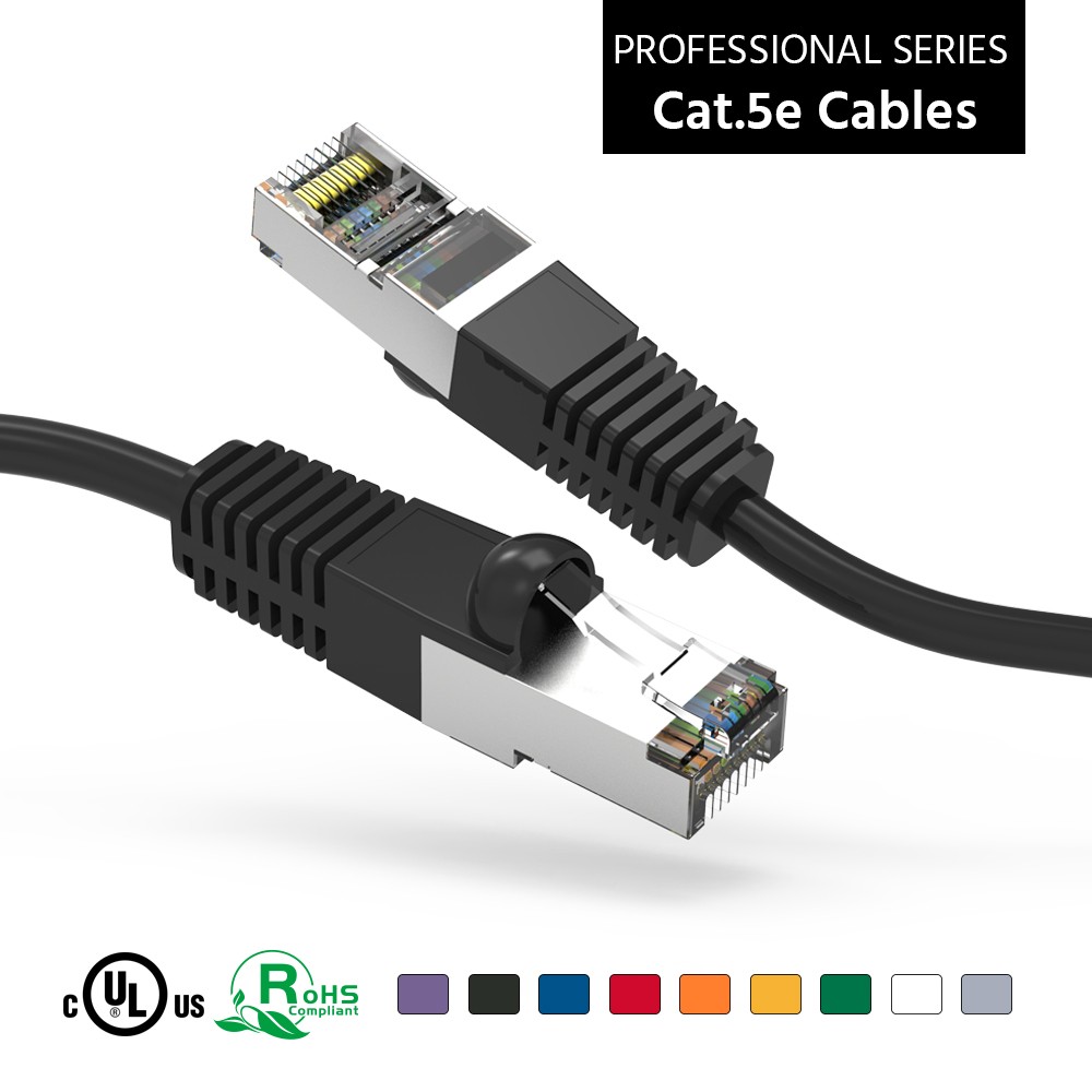 20 Pack of 50Ft CAT5E Shielded (FTP) Ethernet Network Booted Cable 15-200 Feet B
