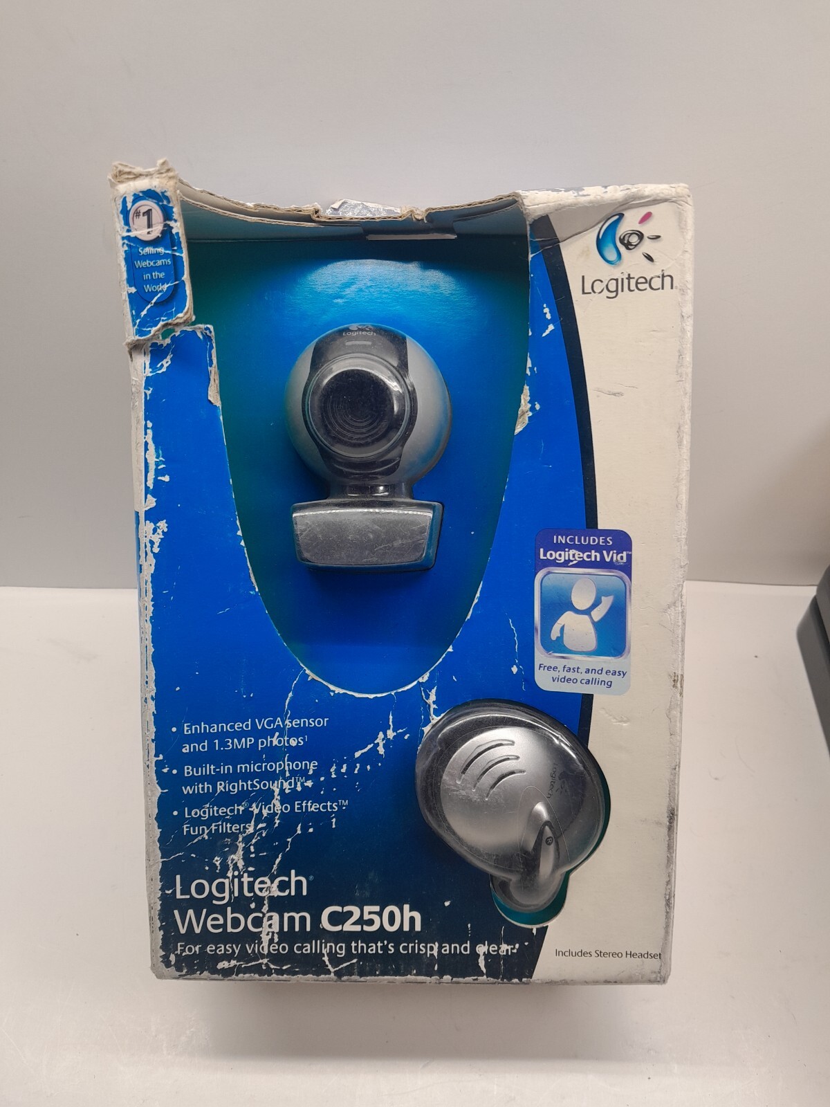 Logitech Webcam Camera C250h Easy Video Calling Wired Headset Open Box 1.3mp