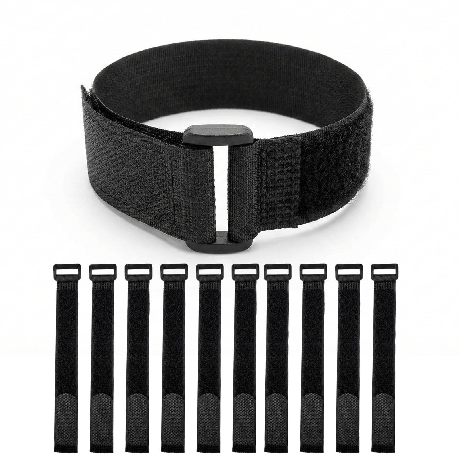 Ysenchan Hook and Loop Straps (10 Pack), Reusable Adjustable Nylon Cinch Cabl...
