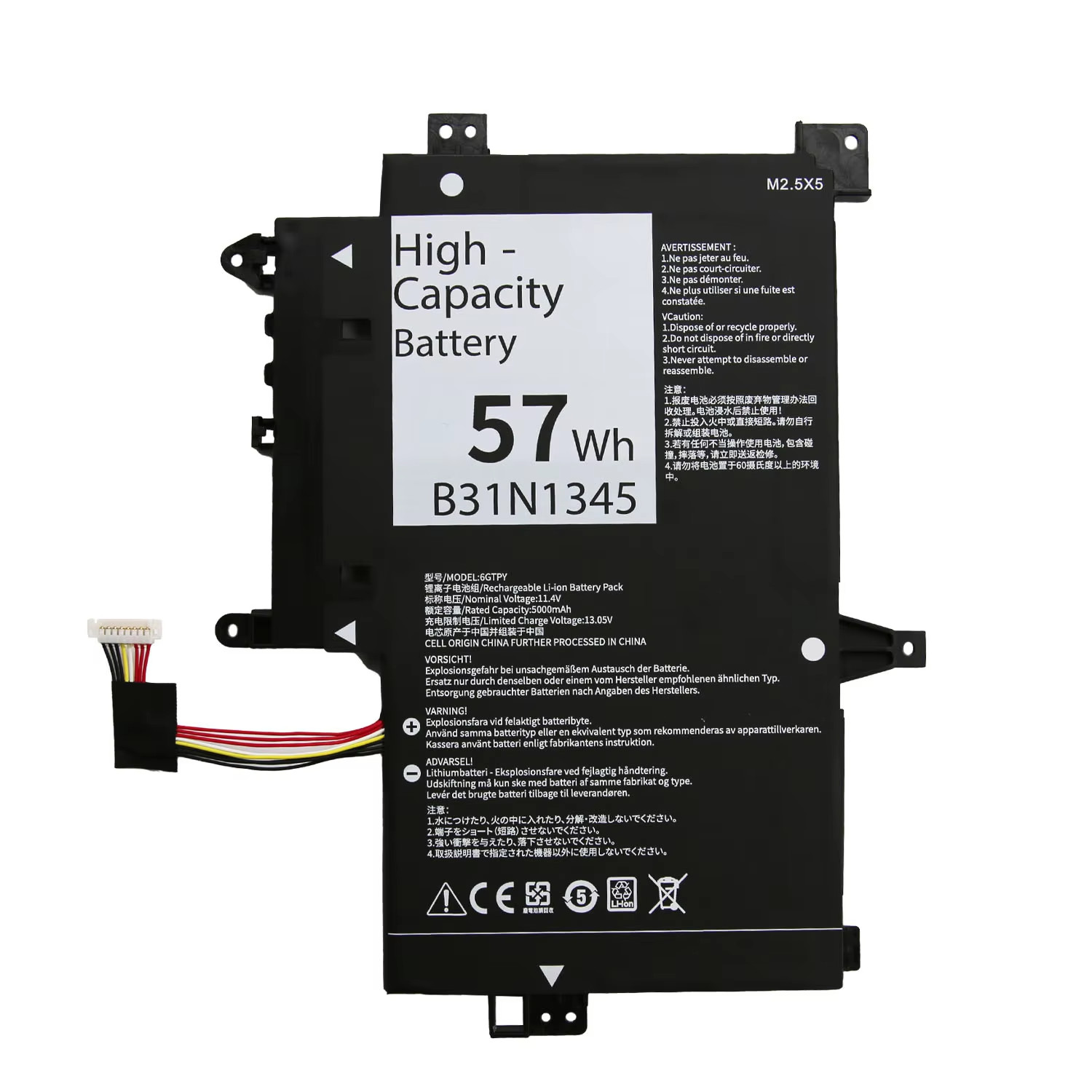 B31N1345 57Wh Notebook Battery for ASUS TP500 TP500L TP500LA TP500LB TP500LN