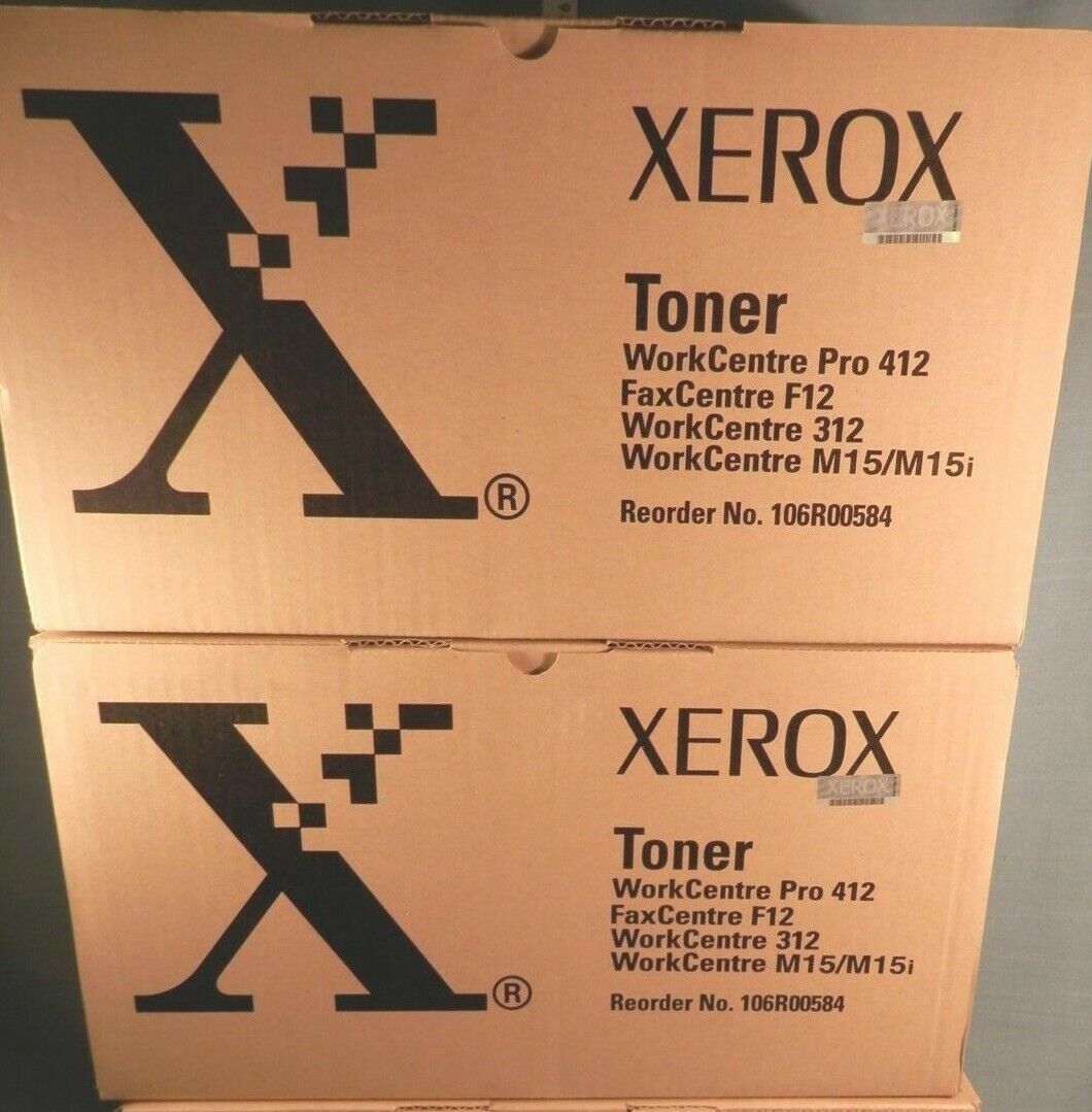 2 NEW GENUINE SEALED XEROX 106R00584 Black TONERS Pro M412