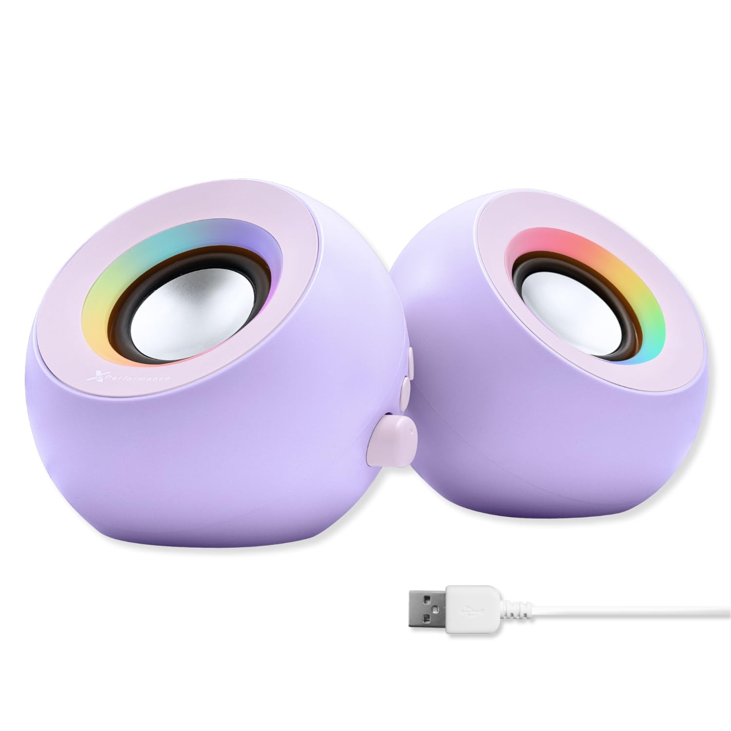 X9 Performance Purple Computer Speakers for Desktop PC with RGB Lighting, Blu...