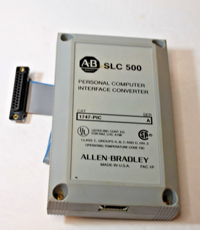 A-B SLC 500 1747-PIC Personal Computer Interface Converter Box 25 Pin Serial