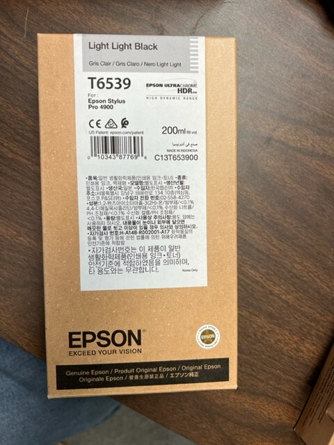 NEW GENUINE - EPSON T6539  200 ml Light Light Black, 8/2021 DATE