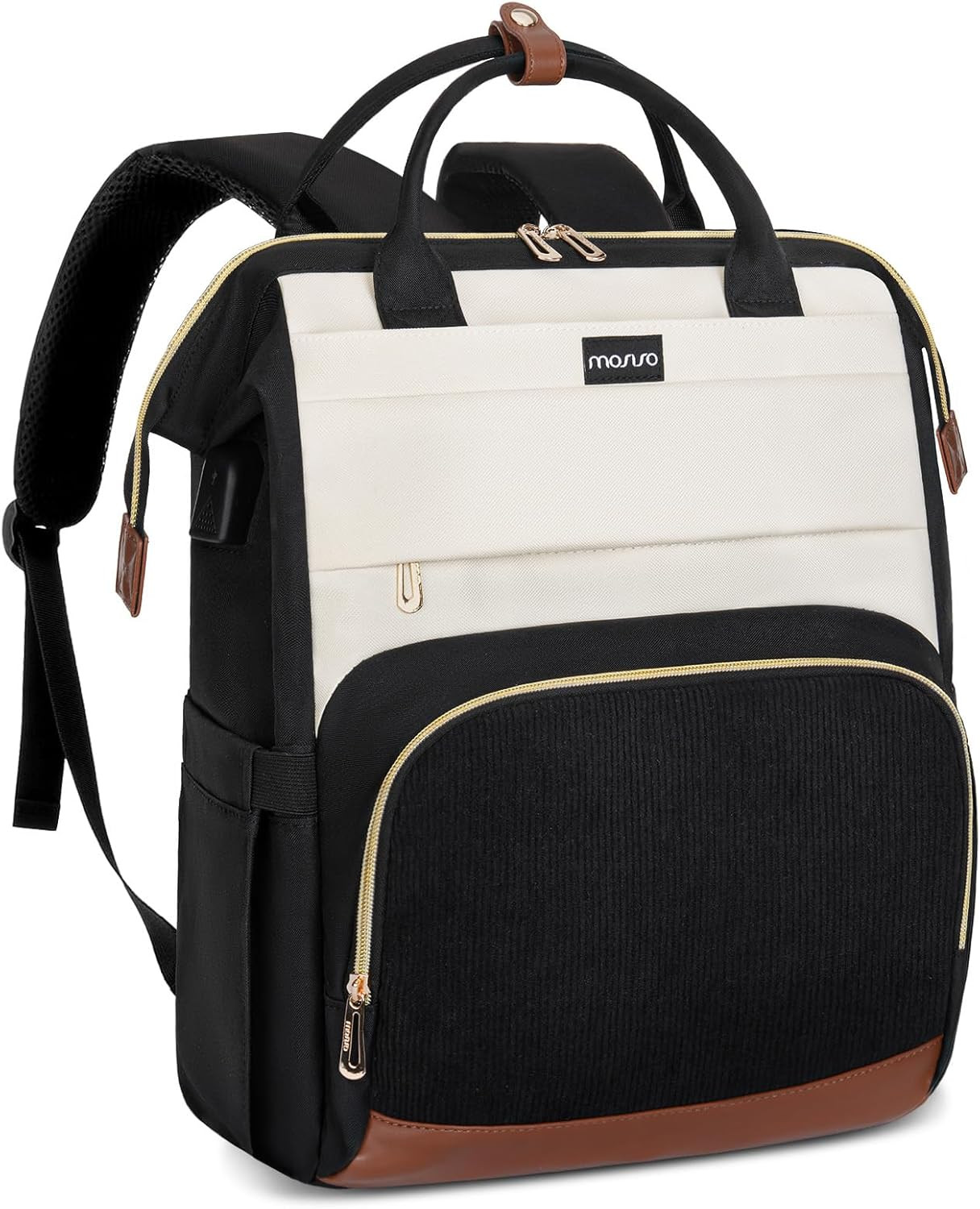 Laptop Backpack for Women 15.6 Inch USB Charging Port Black