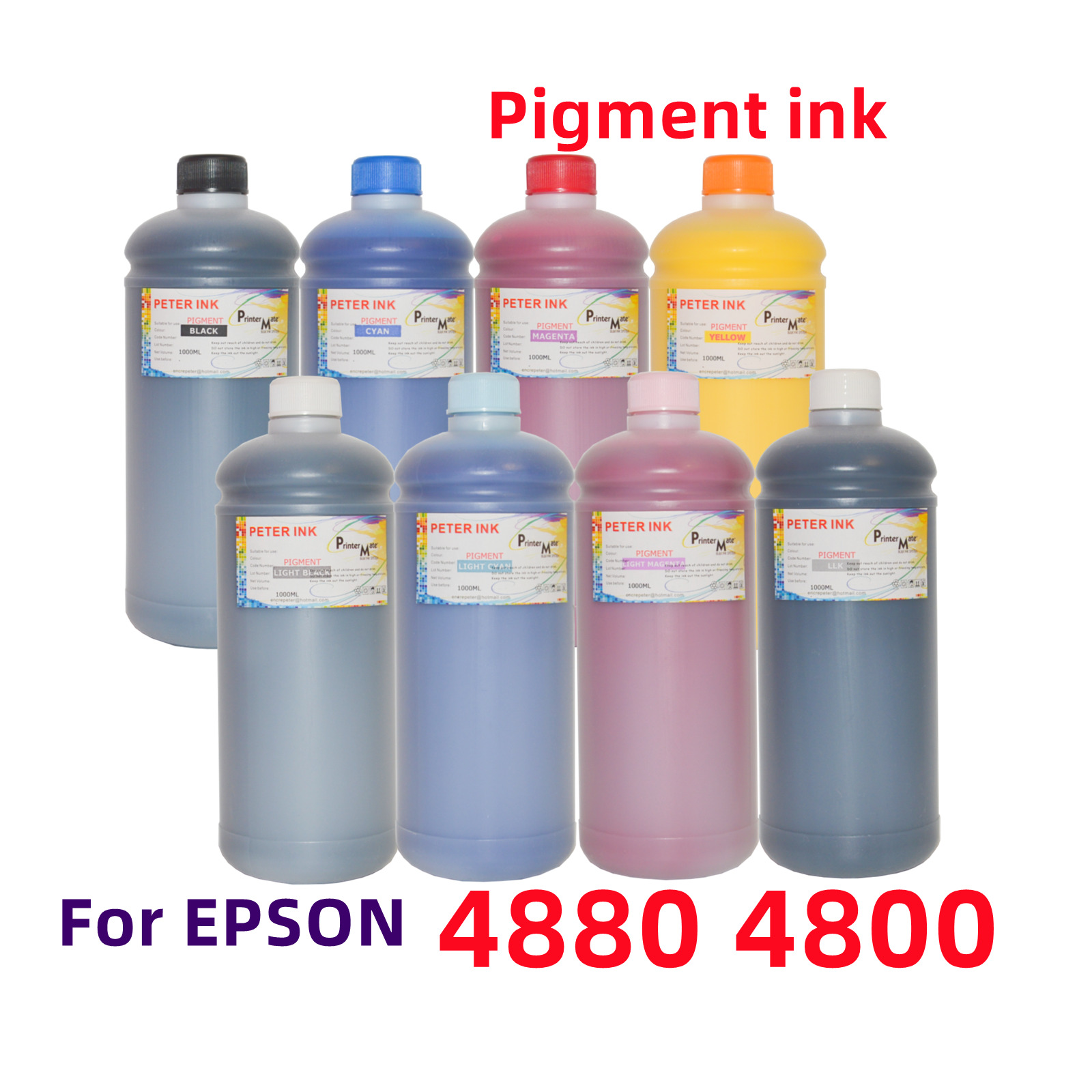 8X1LITER Premium Pigment refill ink for Stylus Pro 4880 4800 Printer
