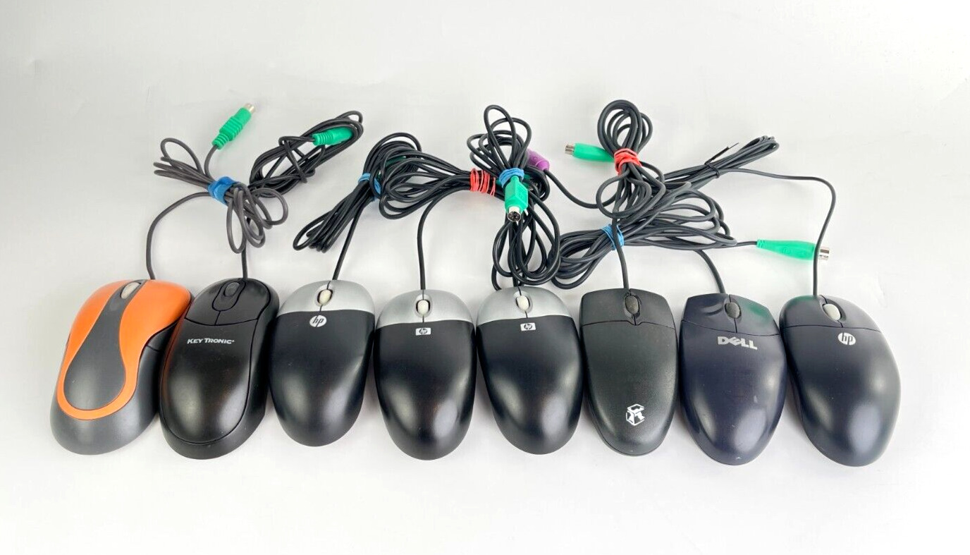 LOT OF 13 - Vintage PS2 Mice Mouse Microsoft Dell HP Gateway | Optical & Ball