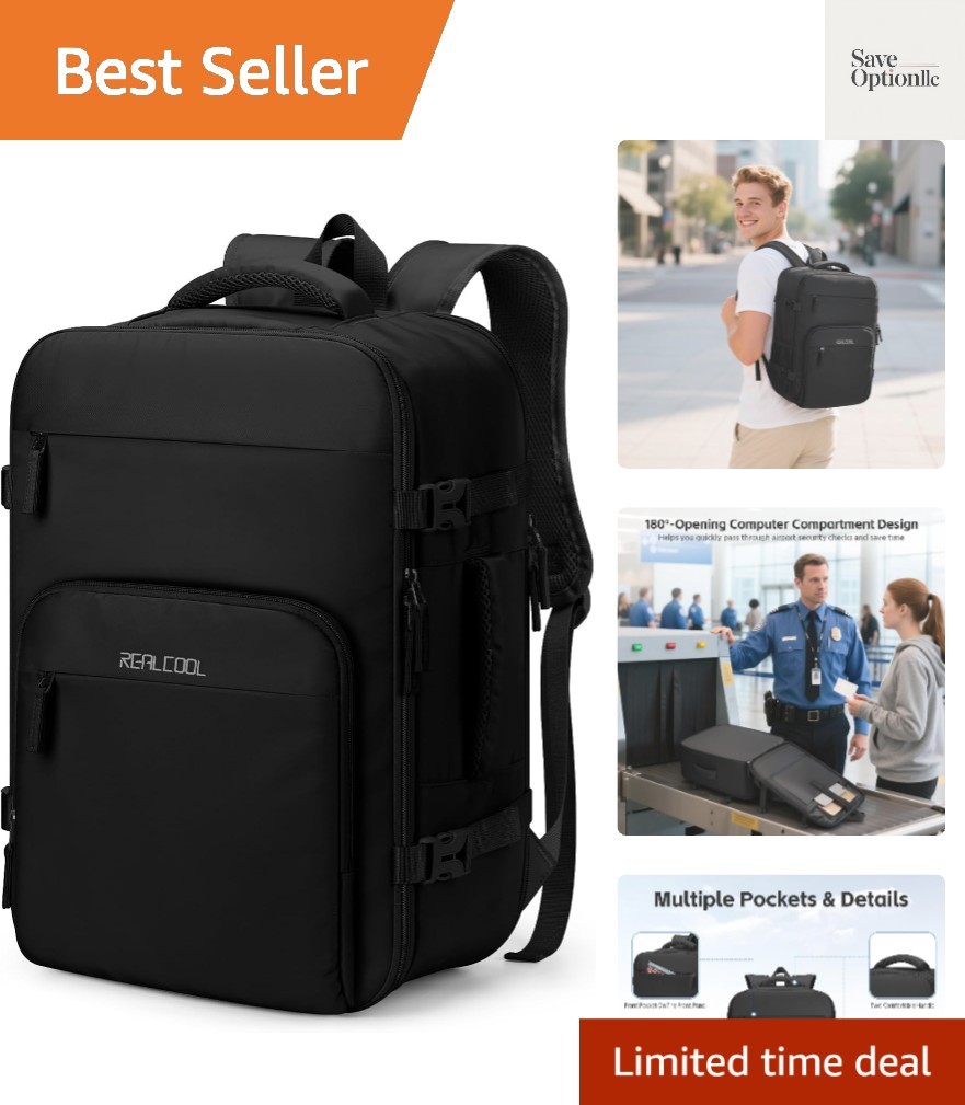 15.6" Laptop Travel Backpack, TSA Flight Approved Carry On Daypack