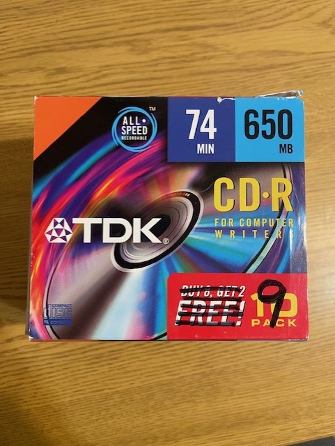 New (9) TDK CD-R 650 MB CD COMPACT DISCS ALL SPEED RECORDABLE SEALED 74 MINUTES