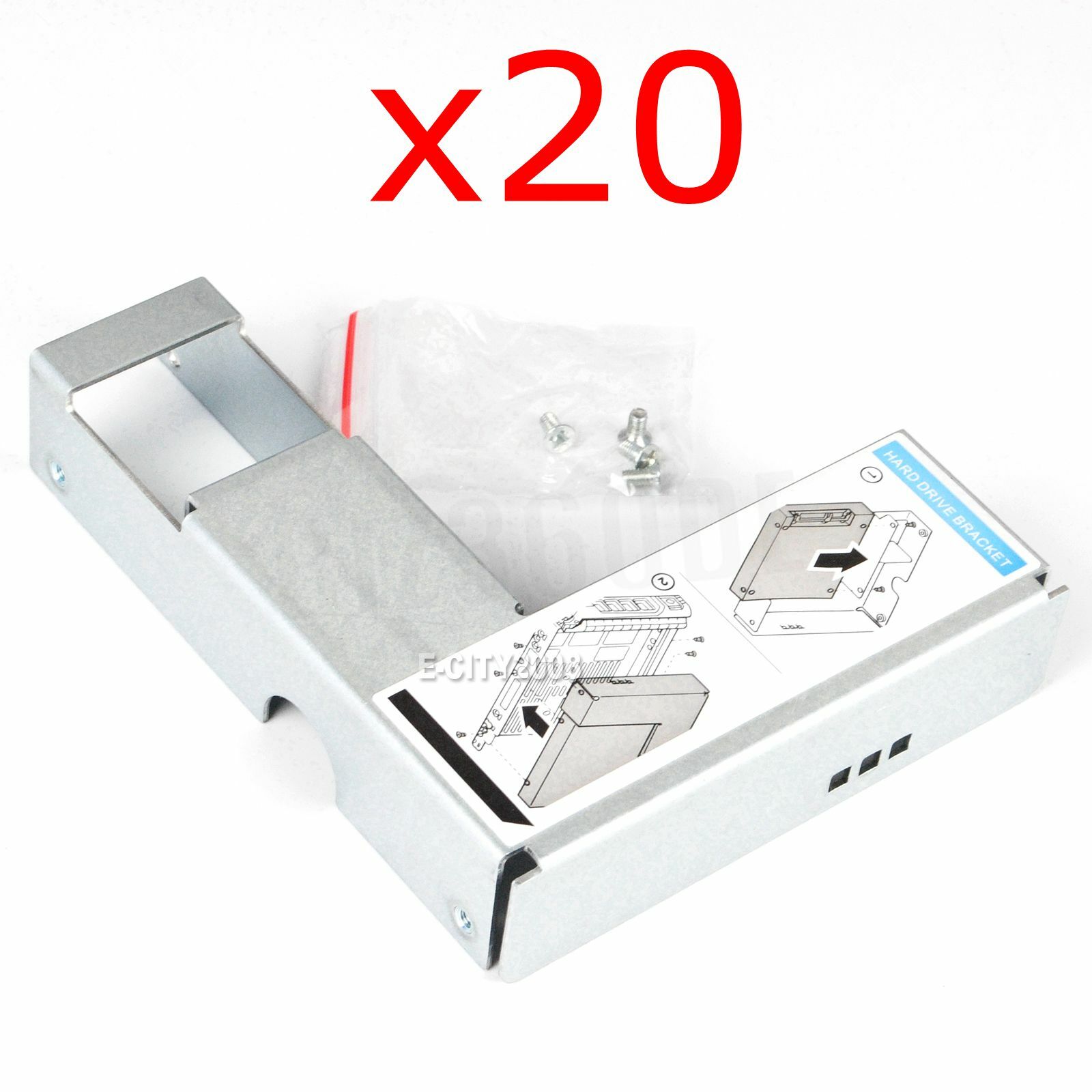 20Pcs 9W8C4 Y004G 3.5" to 2.5" Adapter for Dell F238F/KG1CH SAS/SATA Tray Caddy