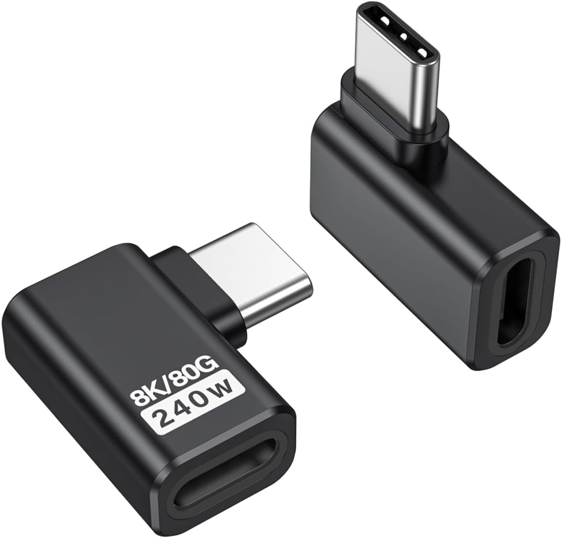 CableCreation Right Angle USB C Adapter 2 Pack, USB C Male to Female 90 Degree A