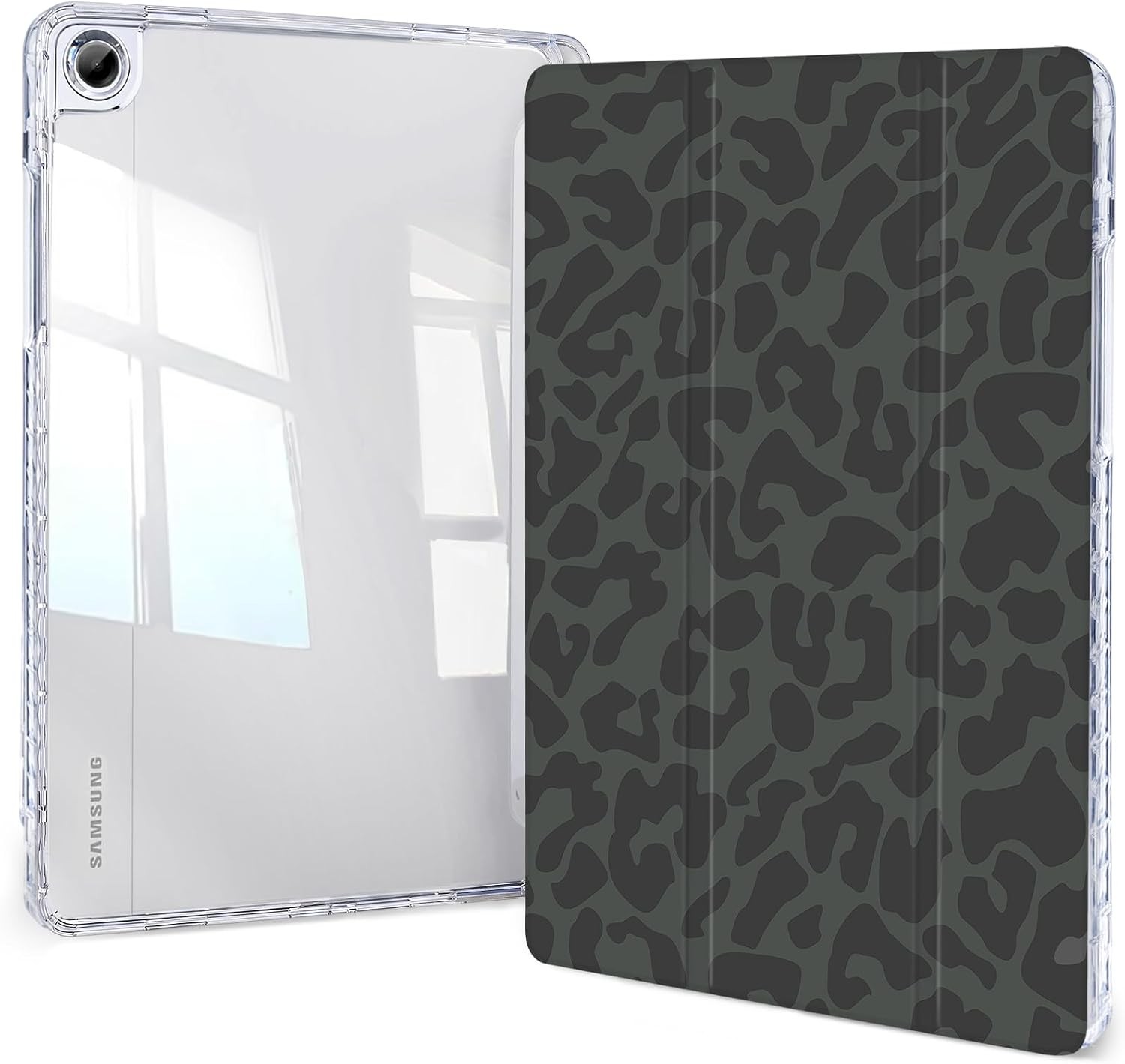 Slim Trifold Clear Back Case for Samsung Galaxy Tab A9 Plus 11" 2023 with Auto S