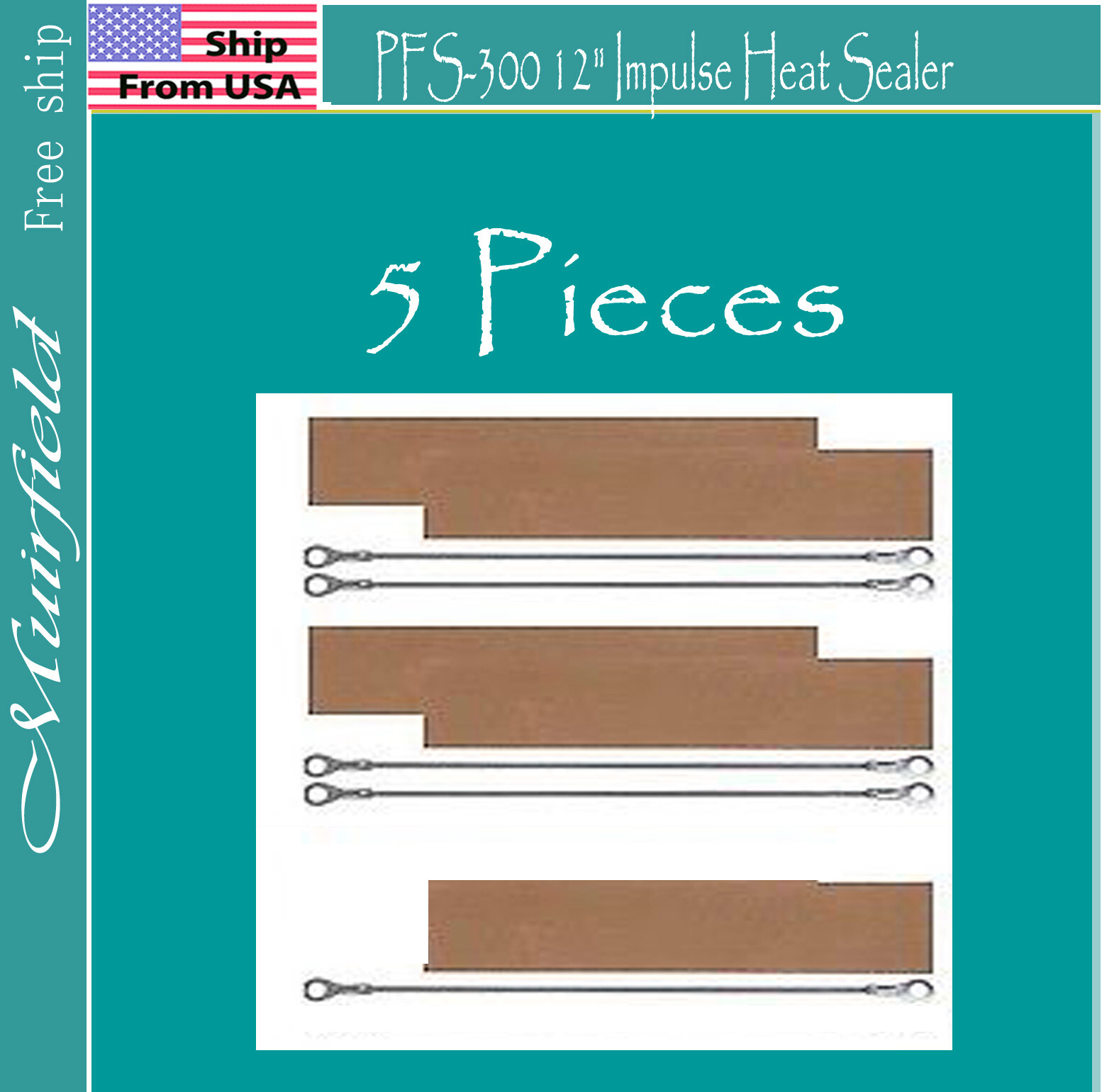 New PFS-300 12" Impulse Heat Sealer Replacement Element Kits / 5 kits
