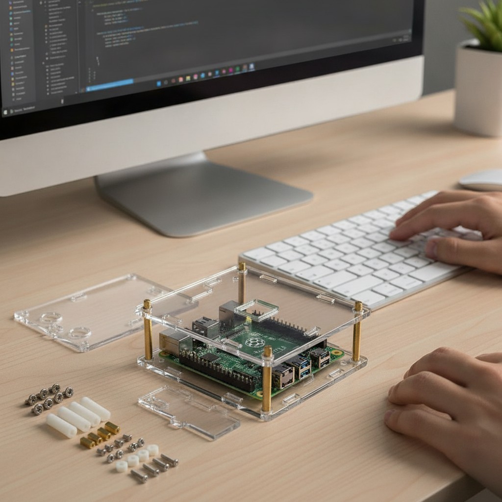 Compact acrylic MMDVM Hotspot with 3 Channels for DMR, DSTAR, YSF - Raspberry Pi