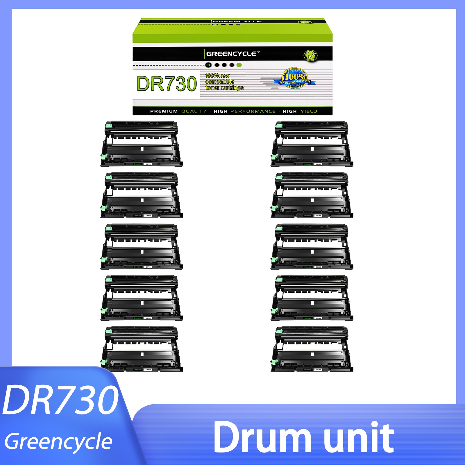 10 PACK- DR730 Drum Unit for Brother DR-730 DCP-L2550DW HL-L2370DN HL-L2370DW