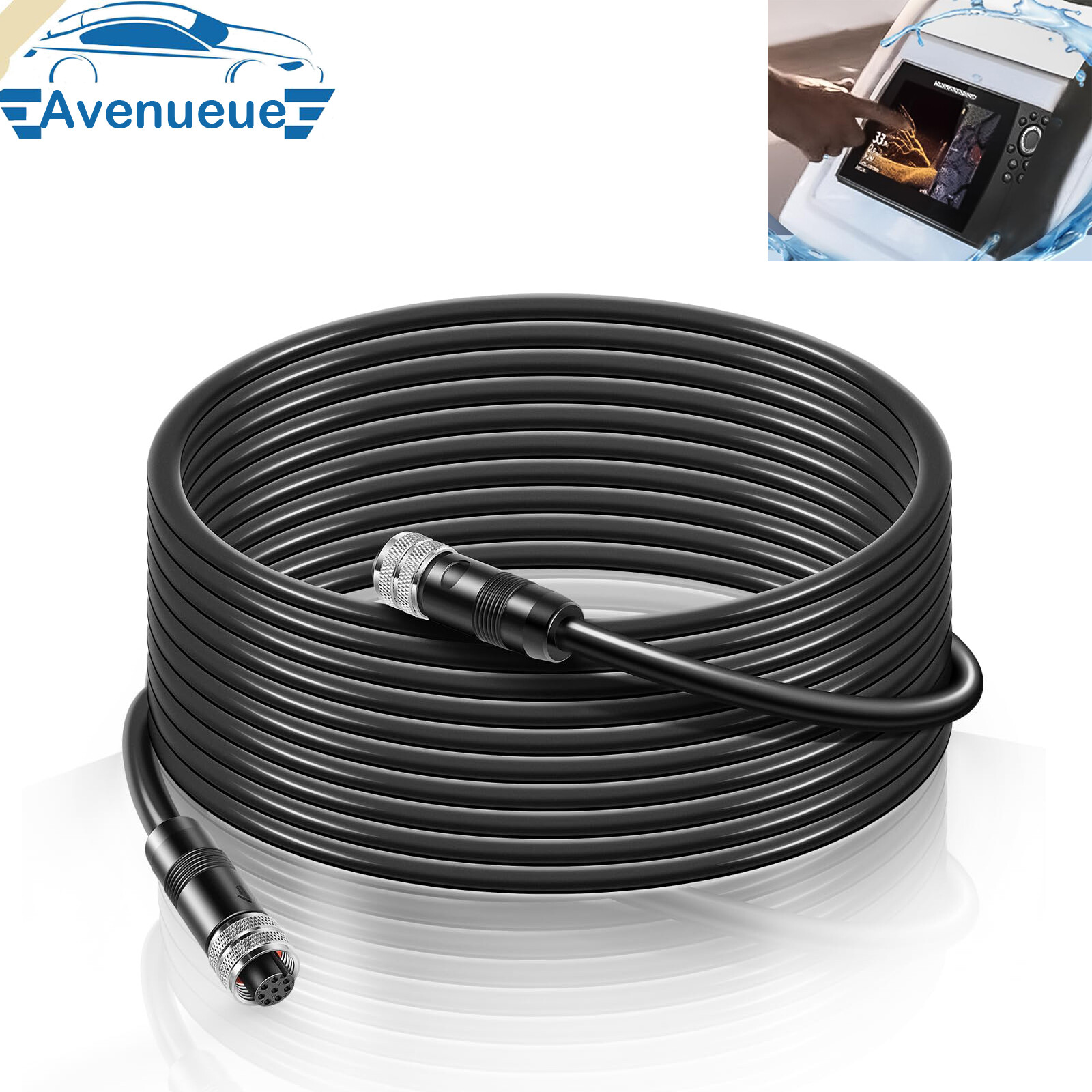 720073-3 AS EC 20E 8 pin Ethernet Cable for Humminbird APEX, SOLIX & Onix Models