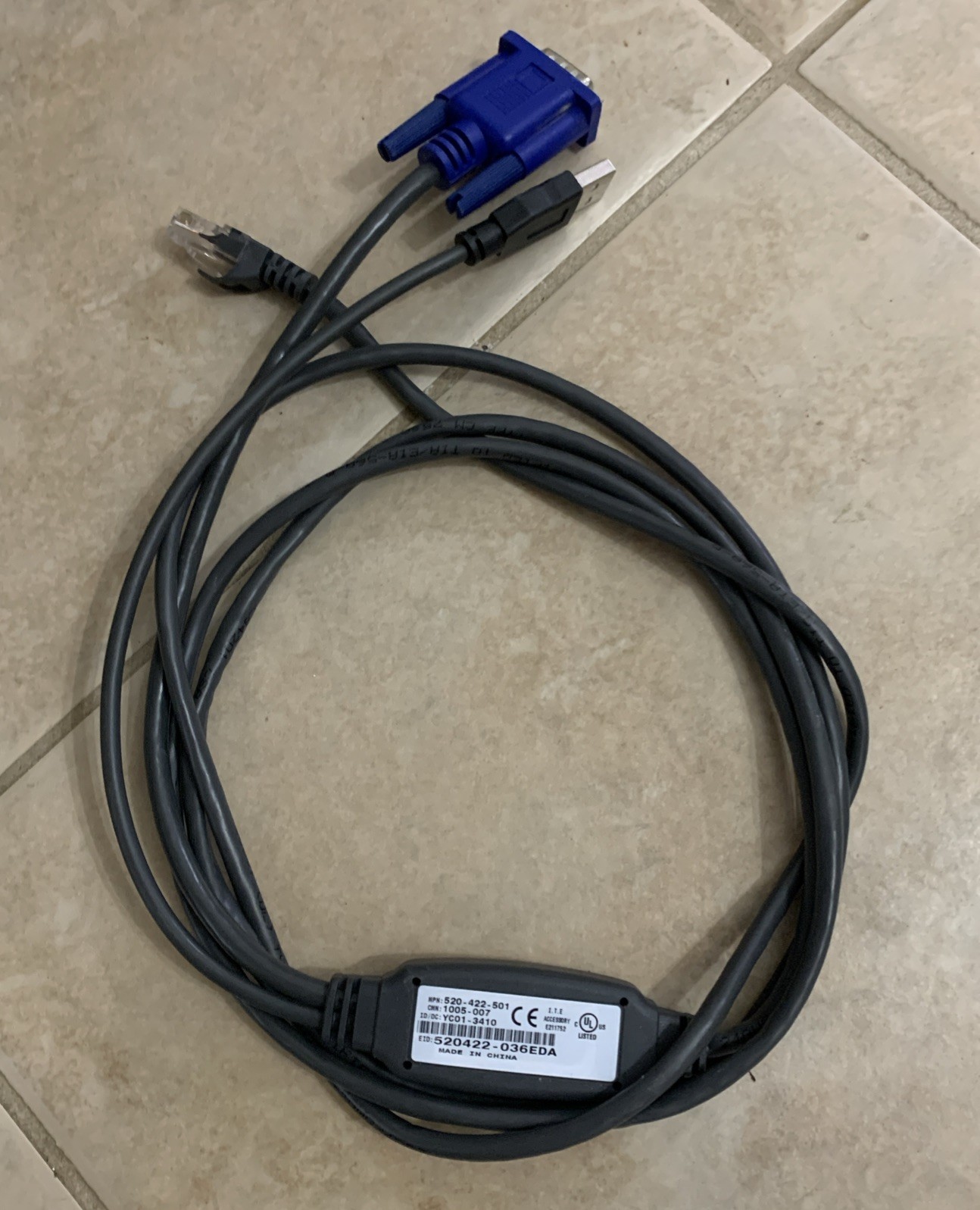 Avocent Autoview USBIAC-10 10FT KVM Switch Cable Module 520-422-502- P