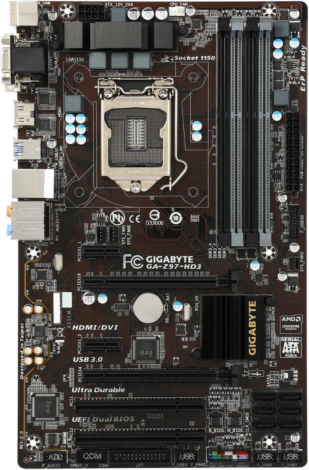 GIGABYTE GA-Z97-HD3 (Rev 2.0) Motherboard Intel Z97 LGA 1150 ATX DDR3 Tested