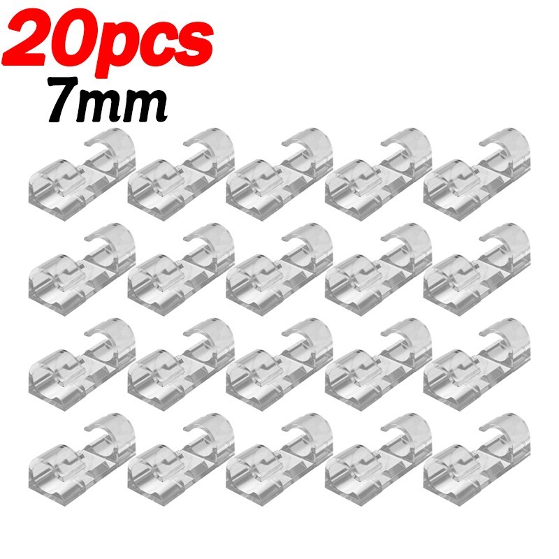 100Pcs Cable Clips Self-Adhesive Tie Cord Management Wire Holder Organizer Clamp