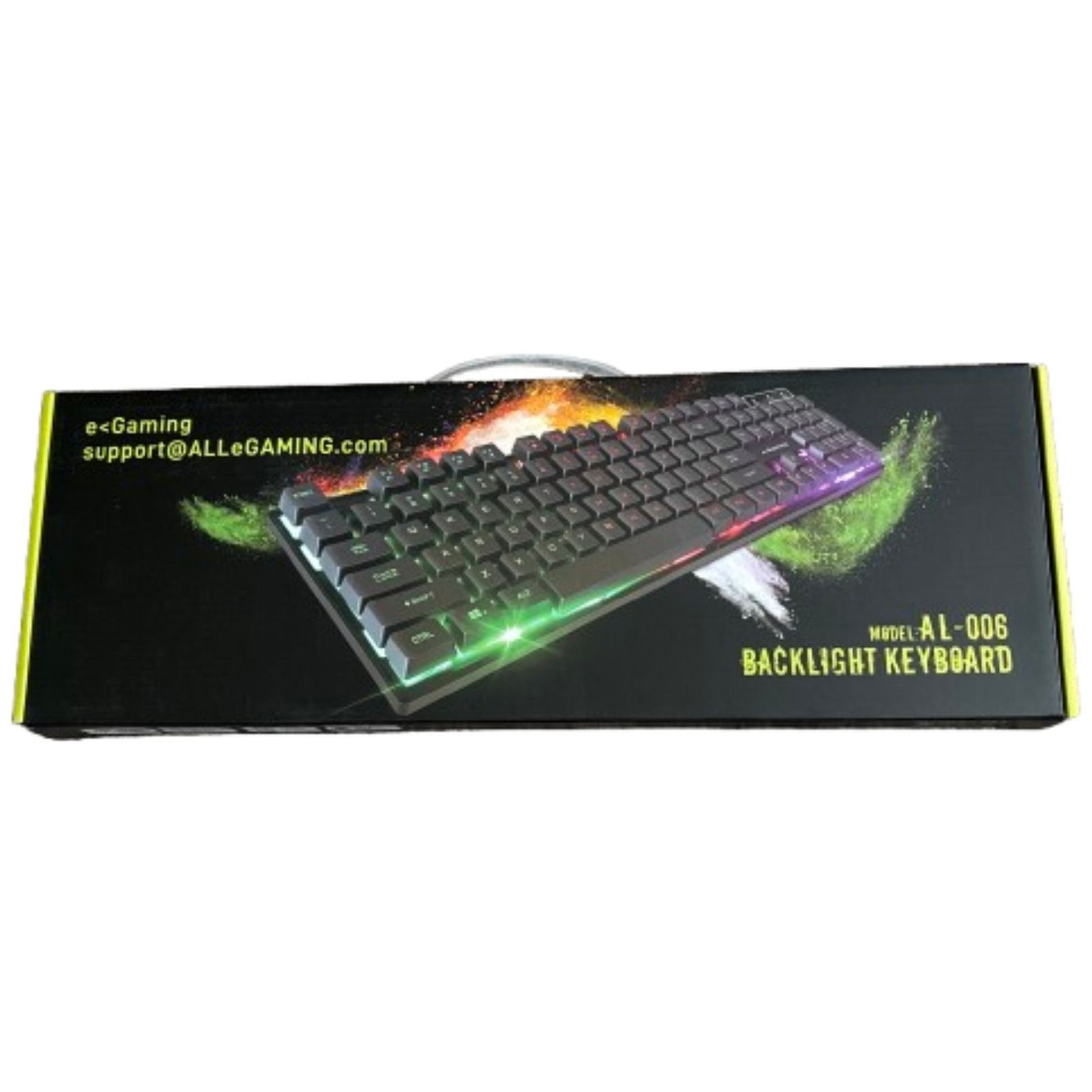 e gaming AL-006 Rainbow LED Effect Keyboard w/Backlight 104 Waterproof Keycaps