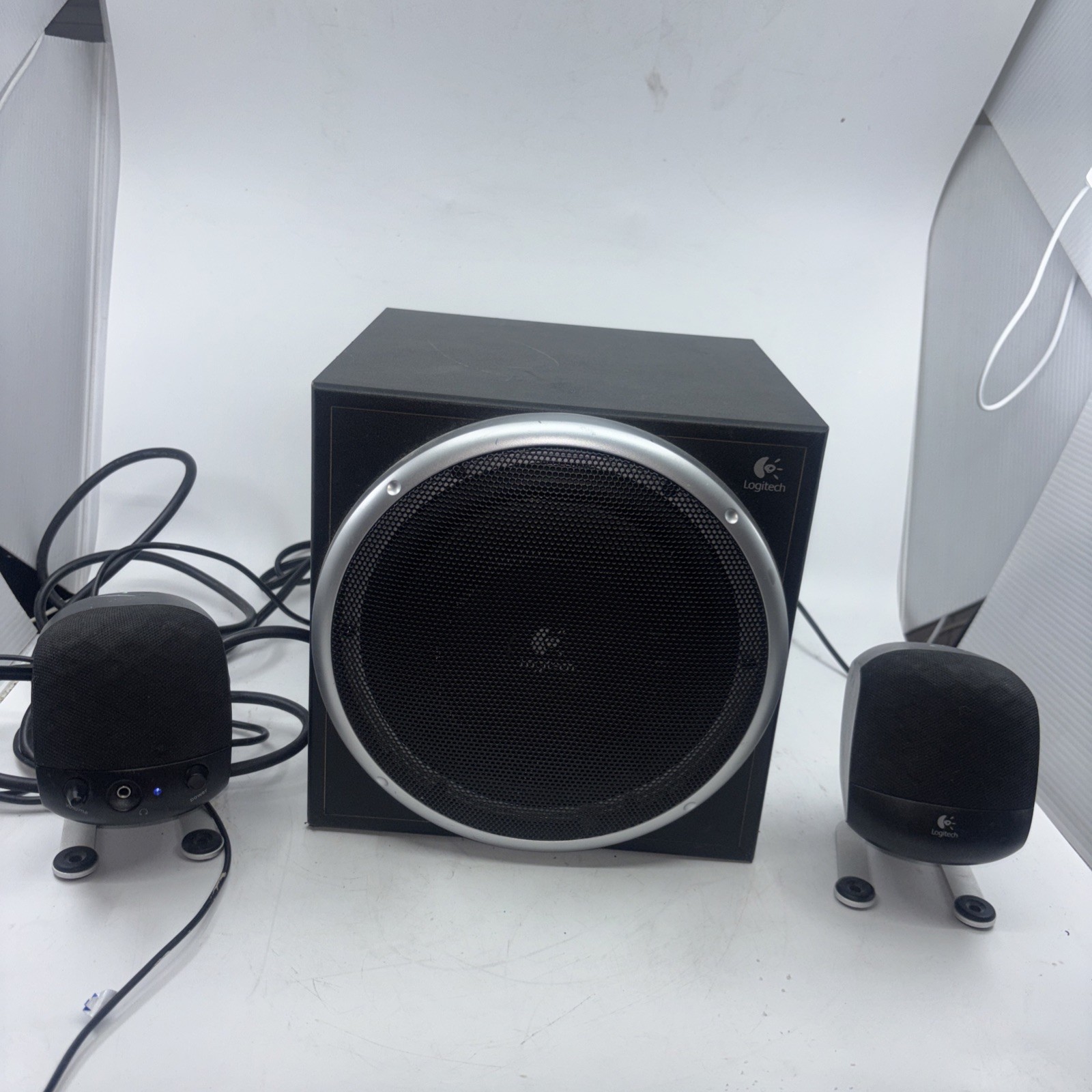 Logitech Z-340 Computer Subwoofer And Speaker System - Works See photos