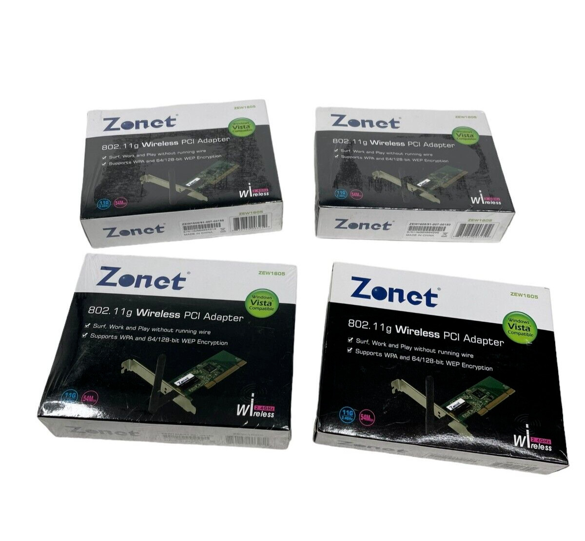 LOT OF 4 Zonet ZEW2500P Wireless 802.11g USB 2.0 Adapter