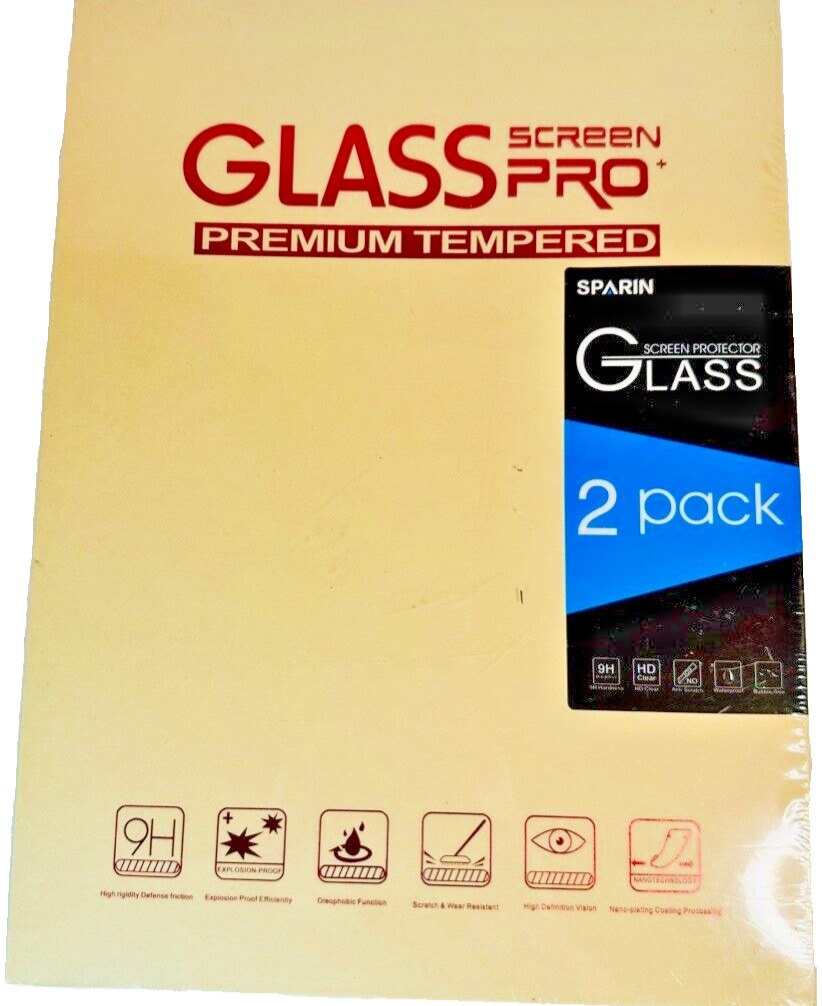 New Sealed Sparin Glass Screen Protector Pro Premium Tempered 2 Pack