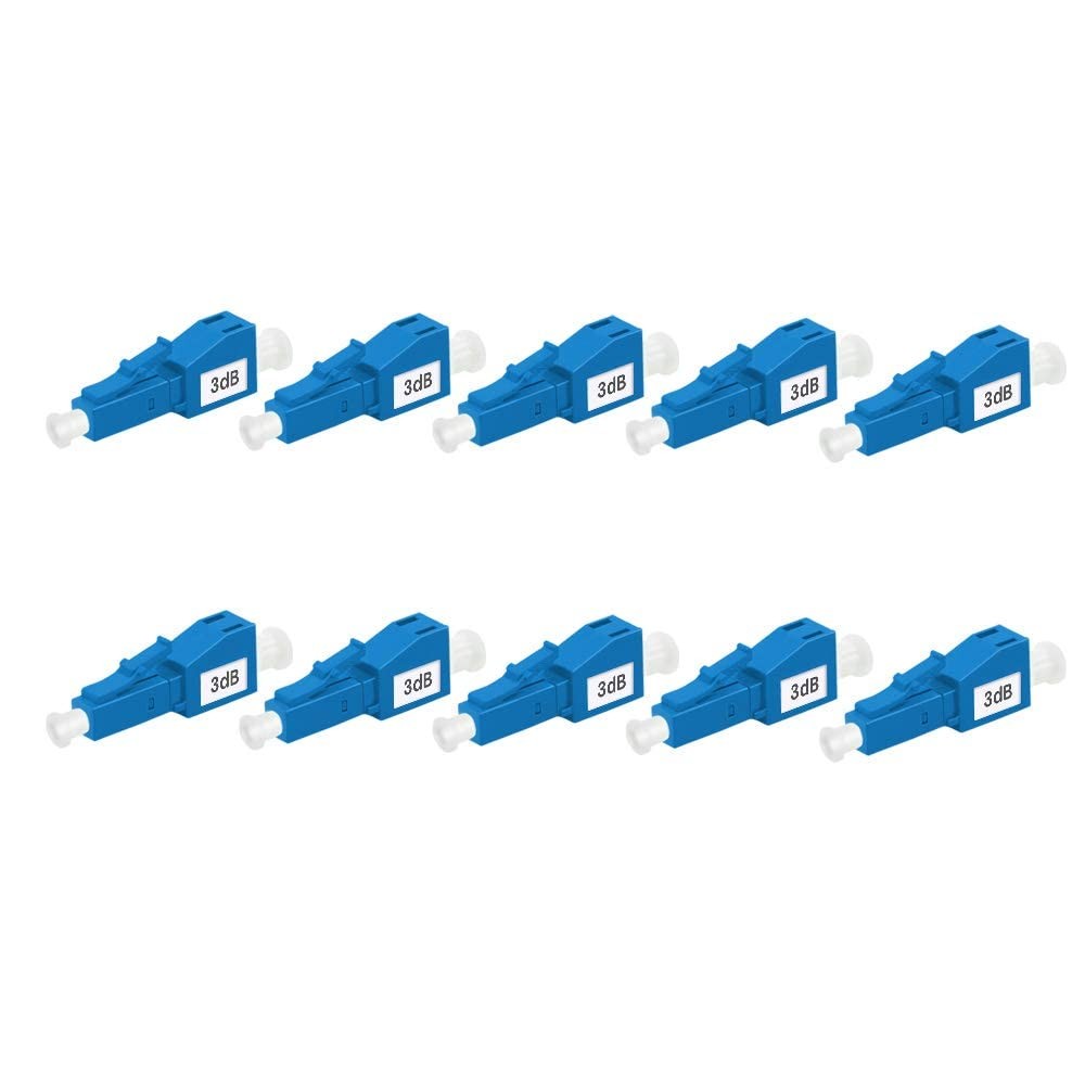 Single Mode LC UPC Fixed Optical Attenuator Male to Female 3dB 10 Pack Box
