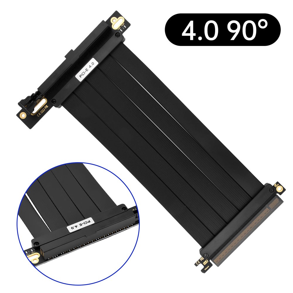 1X For PCI-E 4.0 90° 16x Riser Cable Graphics Card Extension Cable For GPU Card