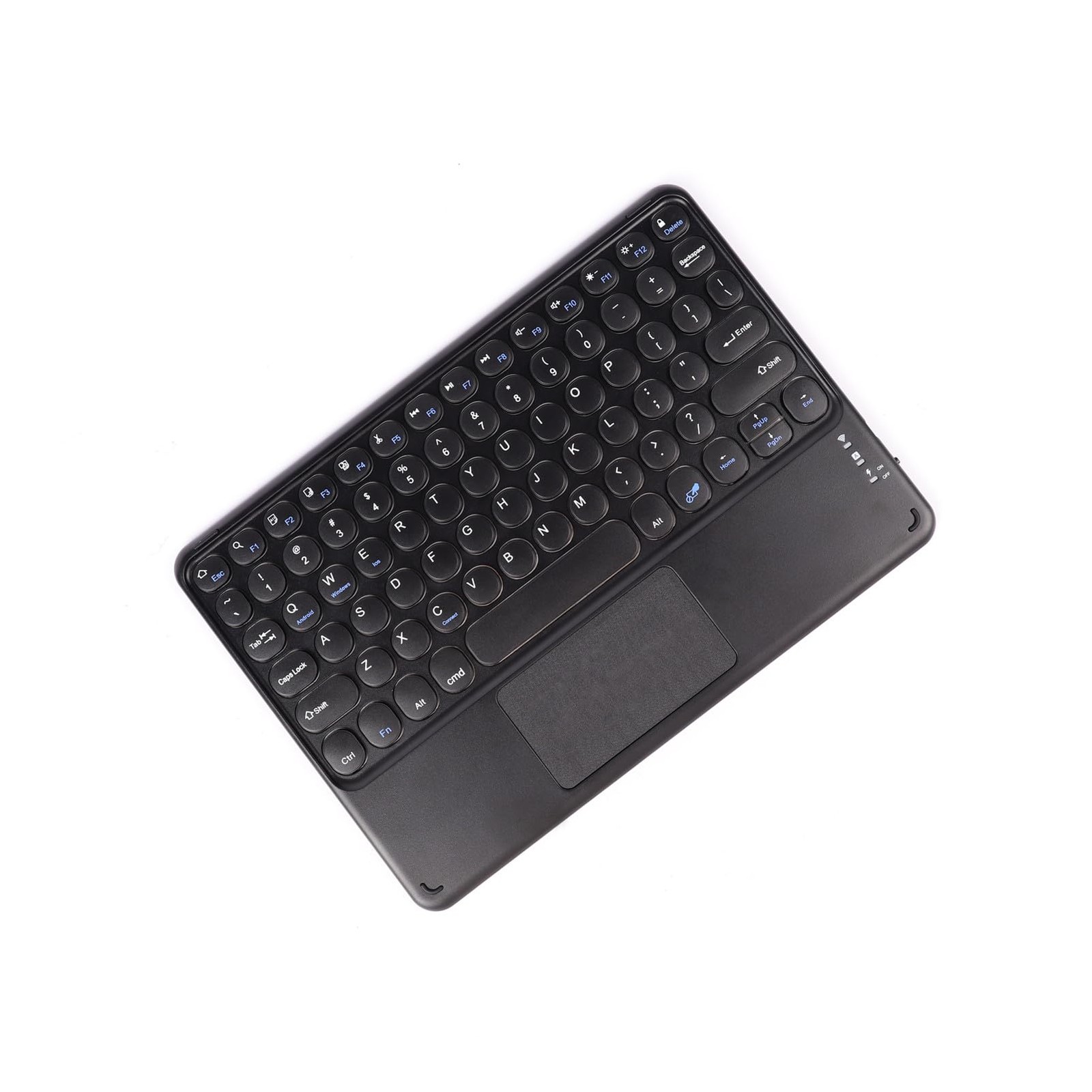 Black 10-inch Portable Rechargeable Wireless Bluetooth Keyboard with Touchpad