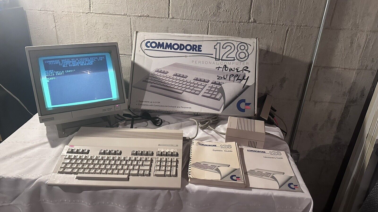 WORKING Commodore 128 C128 Computer With Box Manual PSU READ Retro Gaming