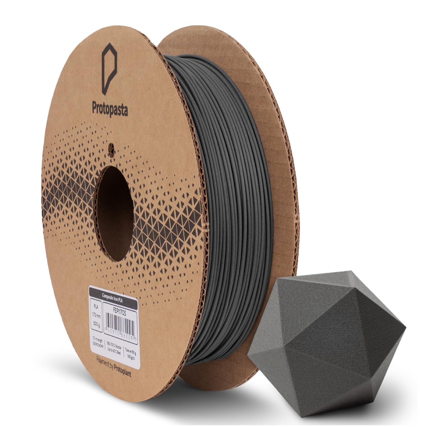 Protopasta Ferromagnetic Iron PLA 3D Printer Filament | ProtoPlant Metal-Fill...