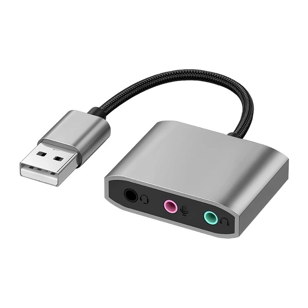 3 IN 1 External USB Sound Card Audio Jack 3.5mm Cable Adapter 3 Ports HIFI Sound