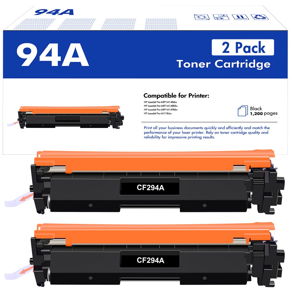 2 Pack CF294A 94A Toner Cartridge For HP LaserJet Pro M118dw MFP M148fdw M149fdw