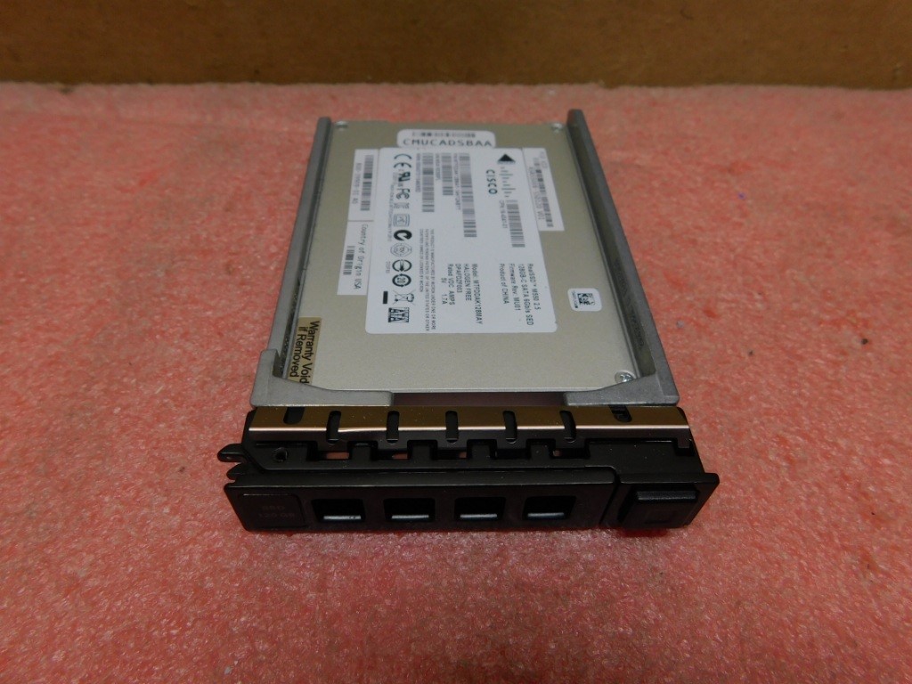 Cisco 128GB 2.5" 6Gb/s SATA SSD w/ Caddy -- ASA5500X-SSD120 V01 - MTFDDAK128MAY 