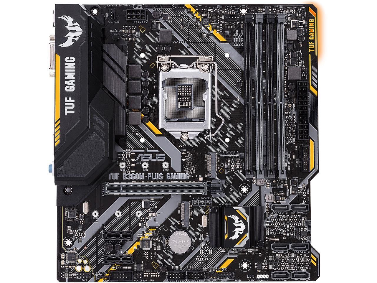 ASUS TUF B360M-PLUS GAMING S Motherboard Intel B360 LGA 1151 DDR4 M.2 mATX DVI-D