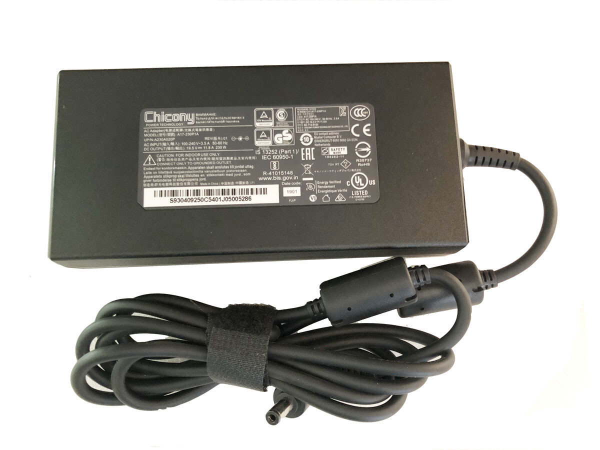 Chicony 19.5V 11.8A 230W AC Adapter Charger For MSI WS66 10TMT-207US Power Cord