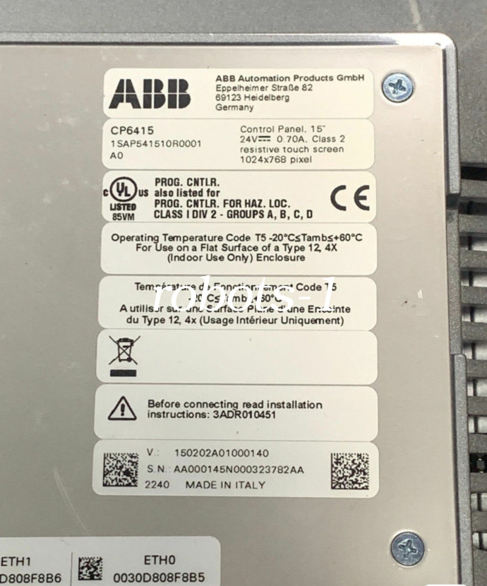 CP6415 1SAP541510R0001 ABB Control Panel TFT Touch Screen NEW FedEx or DHL