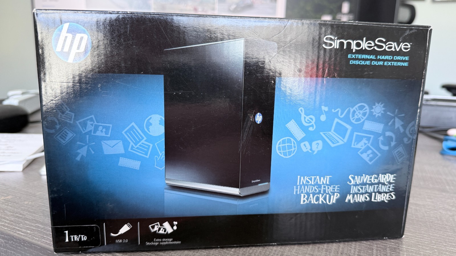 HP SimpleSave 1TB External Hard Drive USB 2.0 MD1000H Desktop Storage
