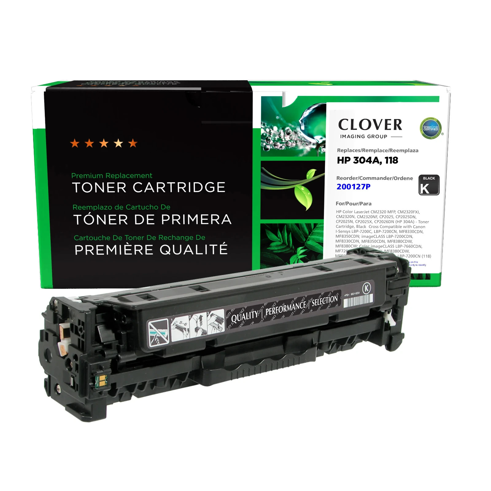 MSE Clover Compatible CC530A Toner Cartridge 304A HP CP2025DN Canon 118
