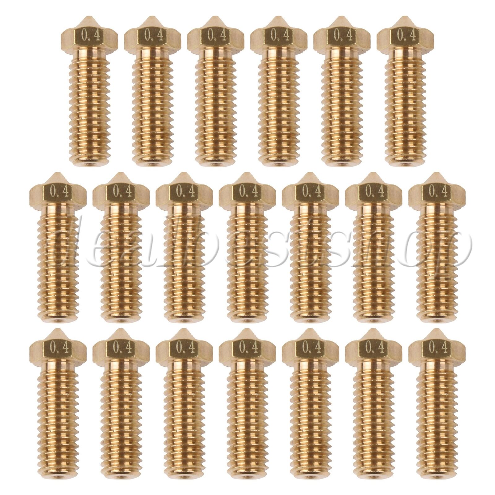 20x Brass Extruder Nozzle M6 Thread 0.4mm for 3D Printer 1.75mm Filament