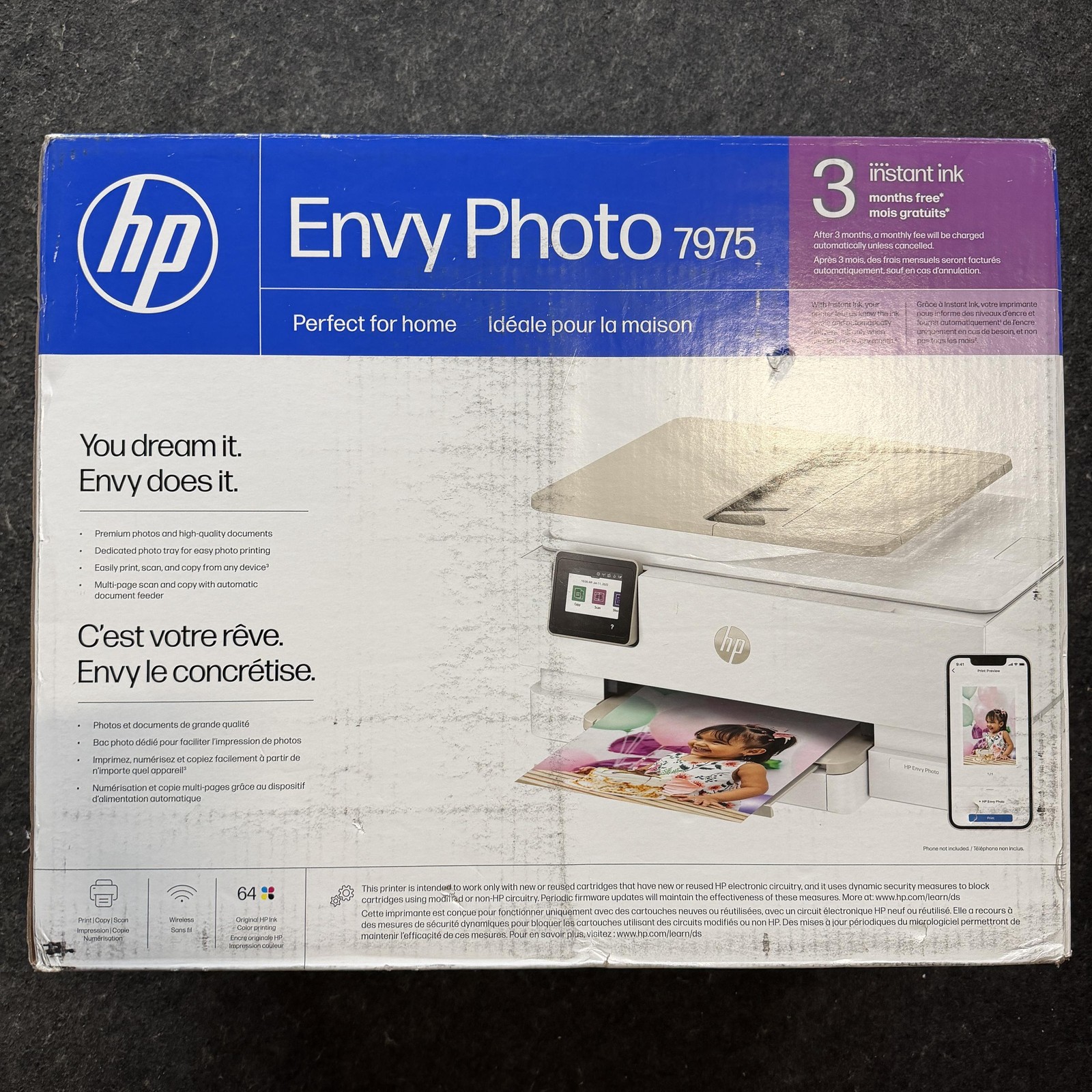 HP Envy Photo 7975 Wireless Color Inkjet Photo Printer, B63K3A