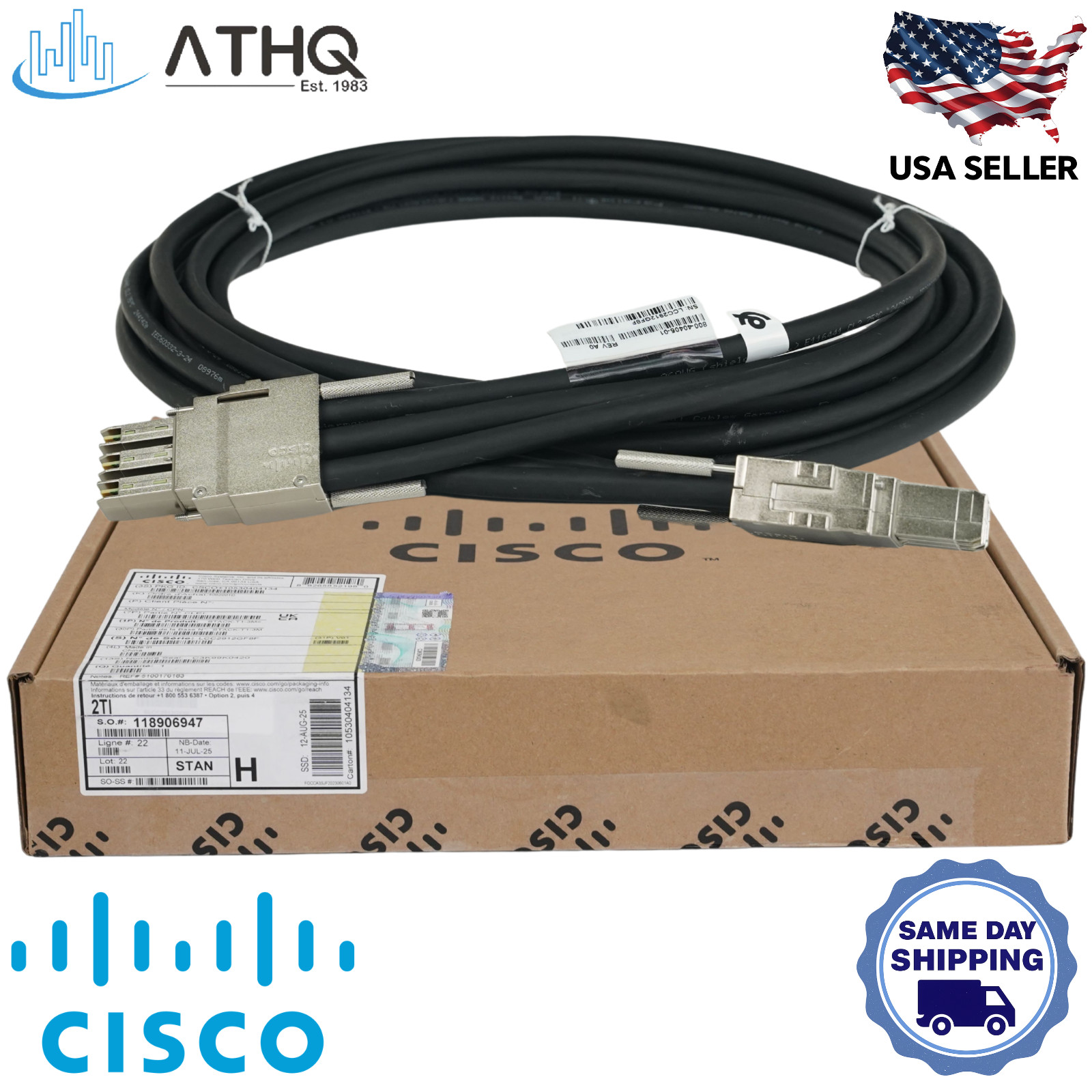 Cisco STACK-T1-3M Catalyst 3850 C9300 StackWise-480 3m Type 1 Stacking Cable NEW