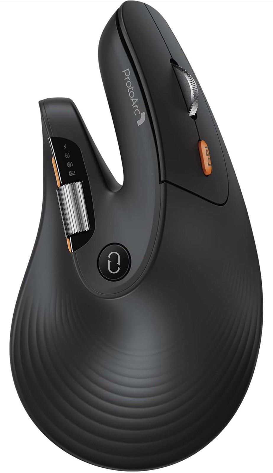 ProtoArc EM11 Pro Ergonomic Mouse for Large Hands, Side Scroll, Black