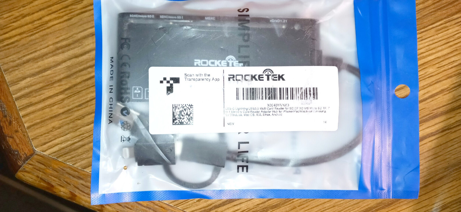New Rocketek USB C Lightning USB3.0 Multi-Card Reader 7 in 1 Fast 5Gbps