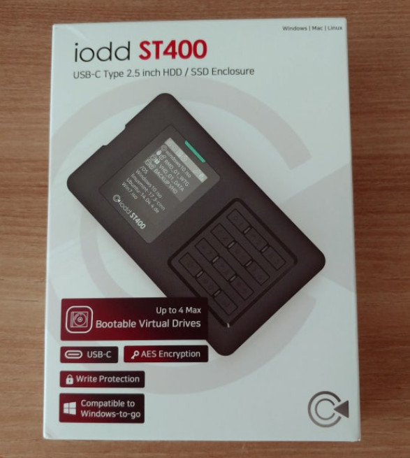 IODD ST400 2.5″ USB-C Enclosure / Bootable Virtual Drive & AES-256