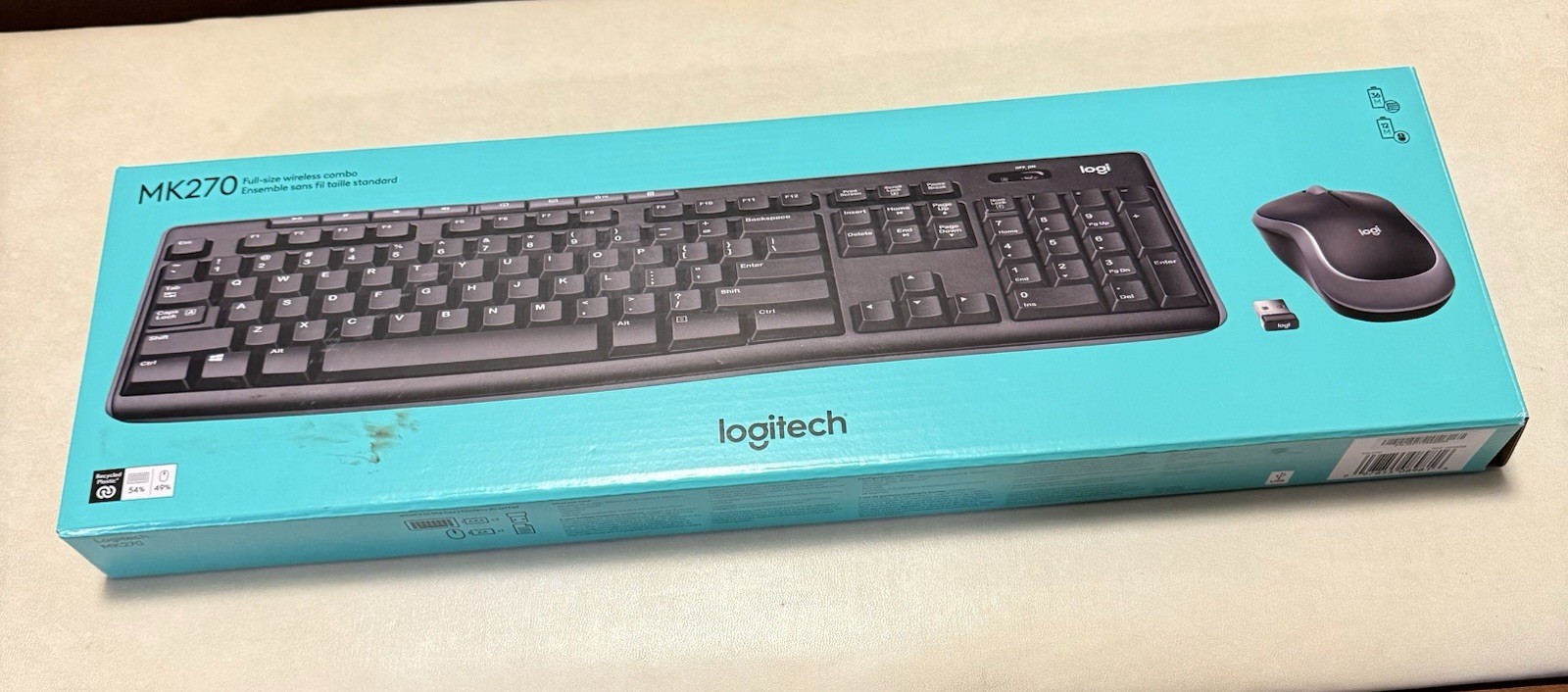 New Logitech MK270 Full-Size Wireless Keyboard & Mouse Combo Black (920-004536)
