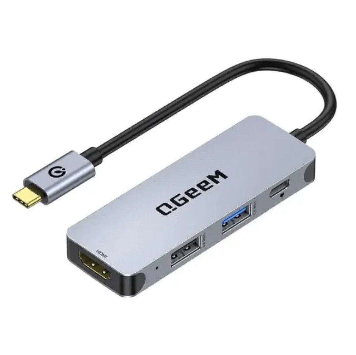 QGeeM 4-in-1 USB C Hub Adapter With 4K USB C To HDMI Hub, 100W Power M4V03 