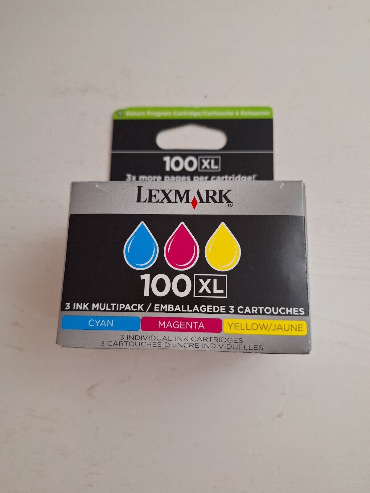Lexmark 100XL 3 Ink Multipack 3-Color Cartridges Cyan Yellow Magenta NEW (F)
