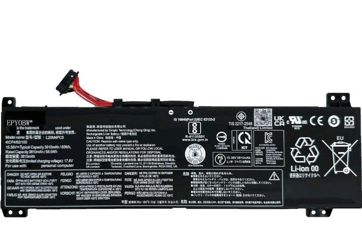 L20M4PC0 Battery 60Wh Compatible with Lenovo ideapad Gaming 3 15ACH6 15IHU6 